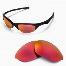 Walleva Fire Red Mirror Coated ISARC Polarized Replacement Lenses for Oakley Half Jacket Sunglasses